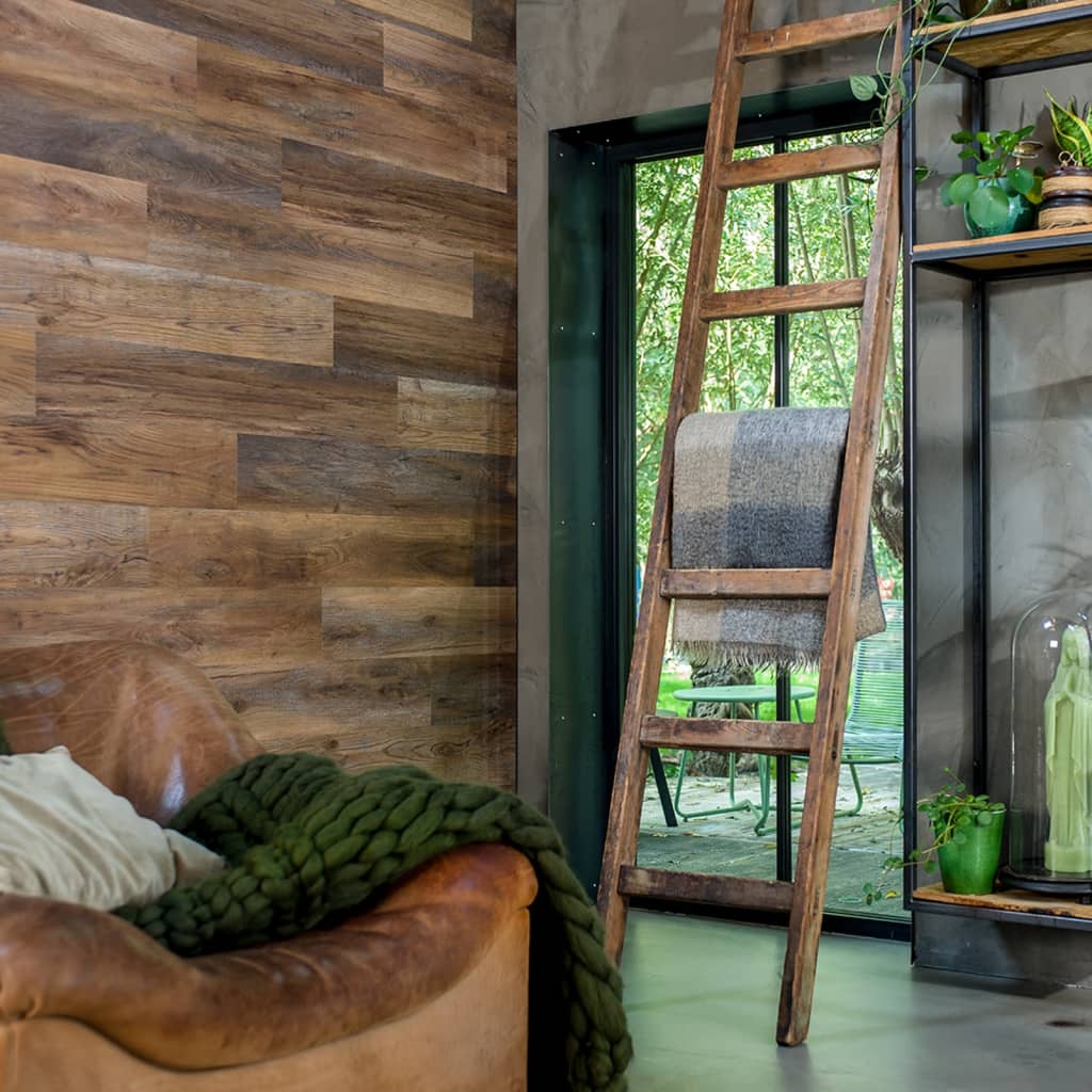 Wallart ploče s izgledom drva u stilu hrasta tamno smeđa - number 4.