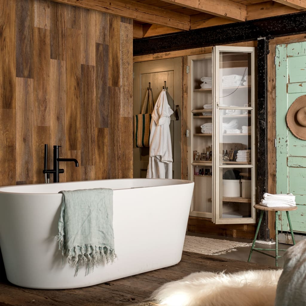 Wallart ploče s izgledom drva u stilu hrasta tamno smeđa - number 8.