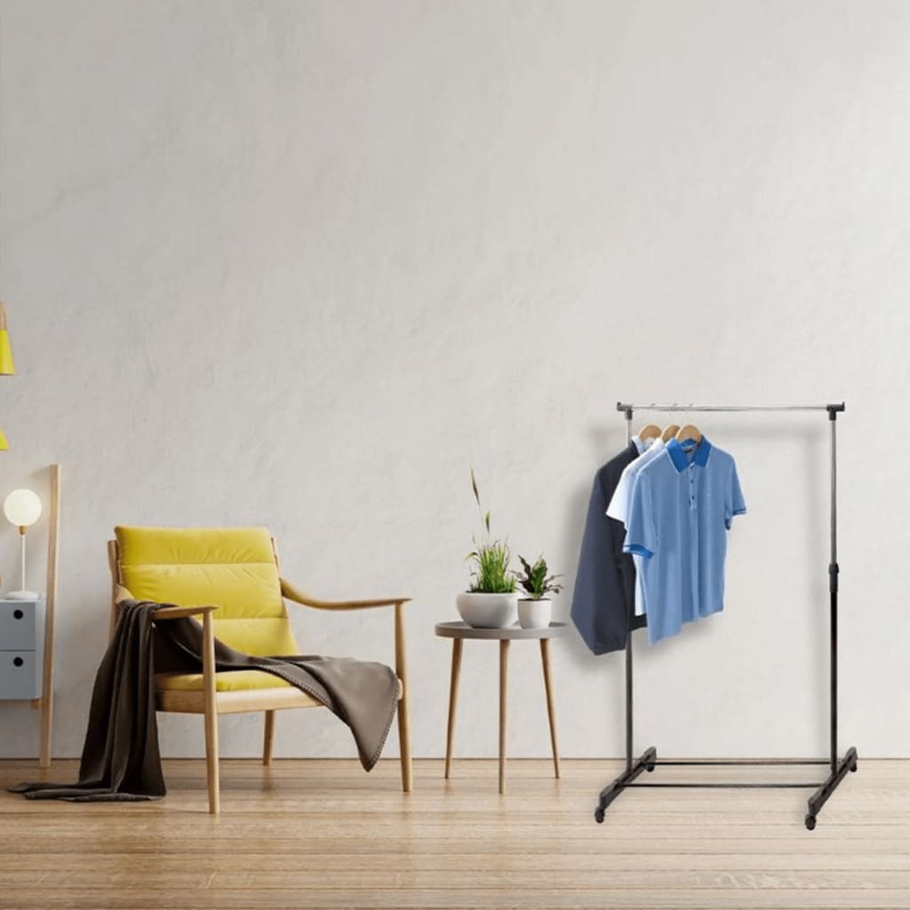 Storage solutions tøjstativ m. bøjlestang og hjul 80x42x(90-165) cm - number 9.