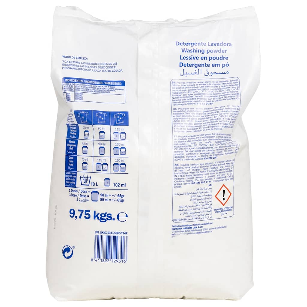 Washing powder for 150 washes 9.75 kg white - number 3.