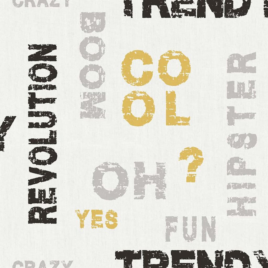 Noordwand tapet friends & coffee words and letters grå og sort - number 2.